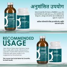 Load image into Gallery viewer, Qraa Men Dynamo Combo: Syrup 500ml & 60 Capsules- For Strength, Stamina & Vitality ( 1 Month Supply)