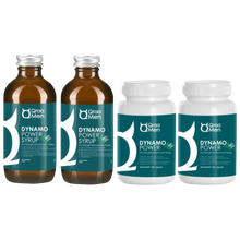 Load image into Gallery viewer, Qraa Men Dynamo Combo: Syrup 500ml & 60 Capsules- For Strength, Stamina & Vitality ( 1 Month Supply)