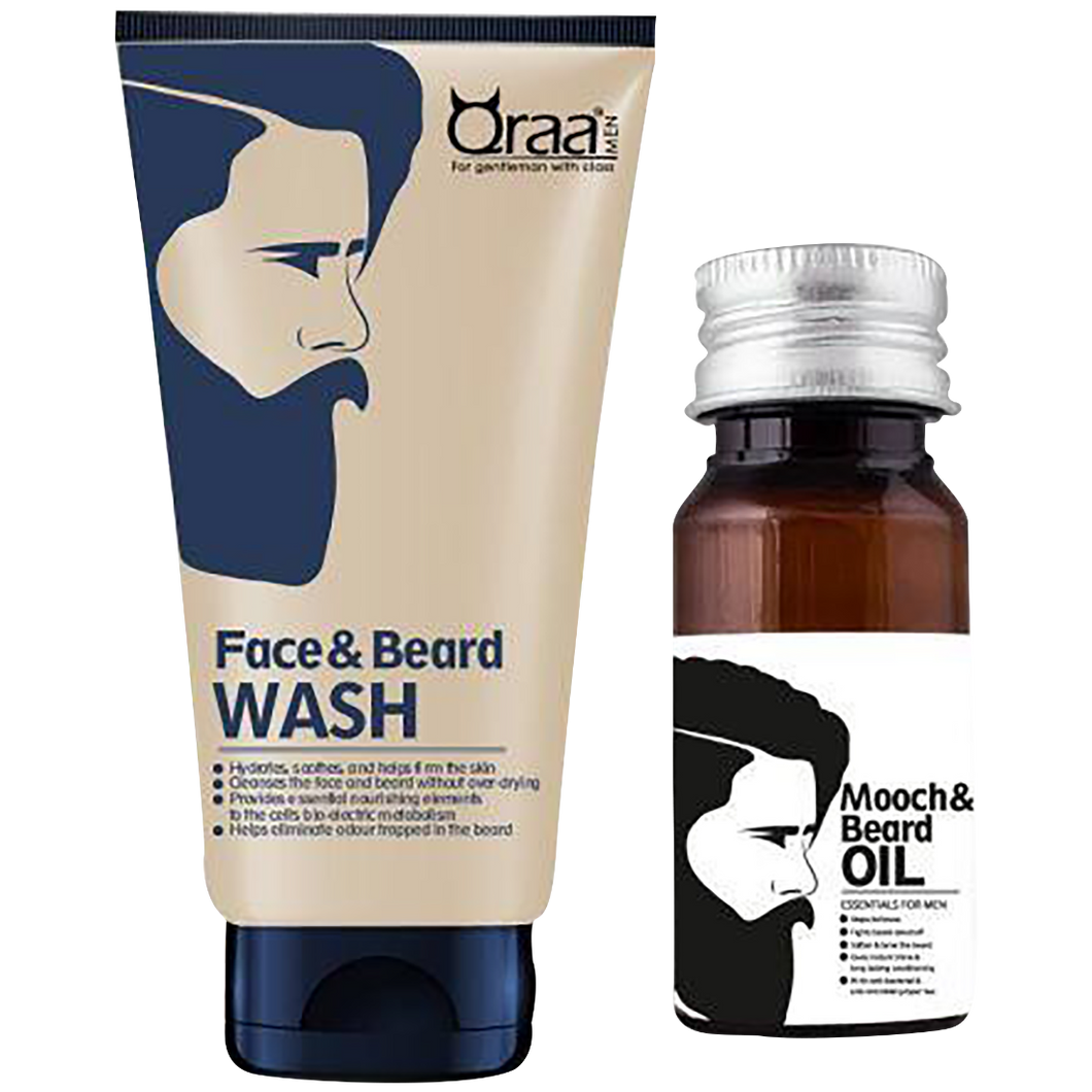 Face And Beard Wash & Mooch And Beard Oil Combo