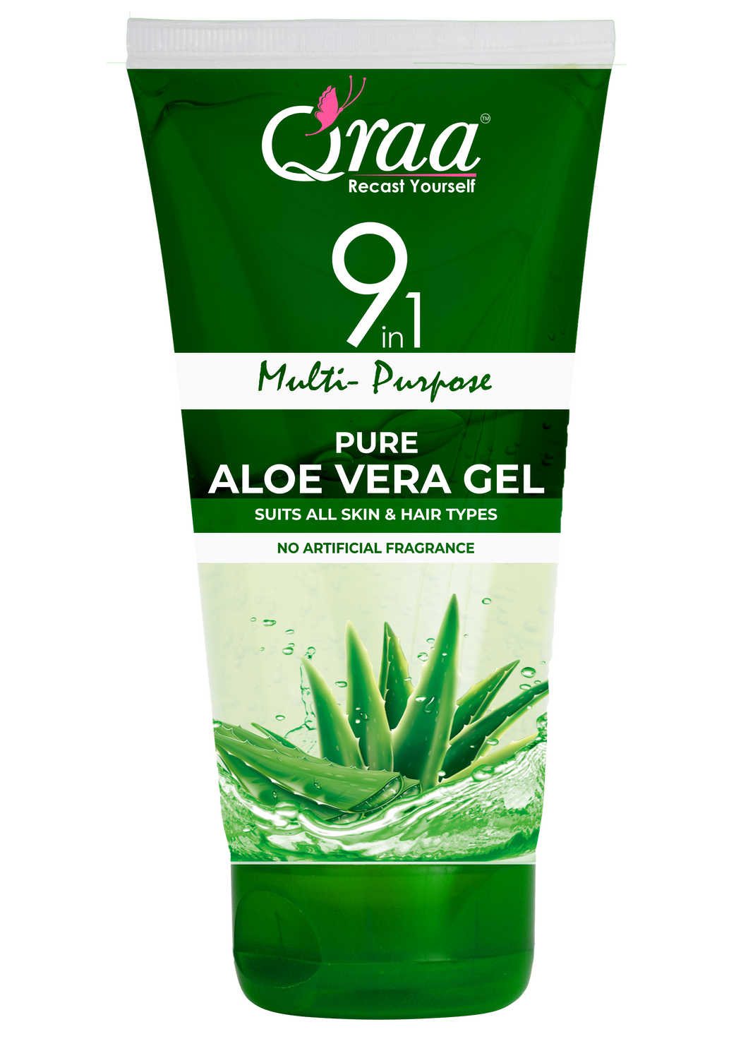 Qraa Aloe Vera Gel -9 in 1 Multipurpose Gel for Hair & Skin  (100 ml)