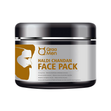 Load image into Gallery viewer, Qraa Men Haldi Chandan Kit for Skin Brightening/Lightening for Oil/Acne/Pimple Control  (3 Items in the set)
